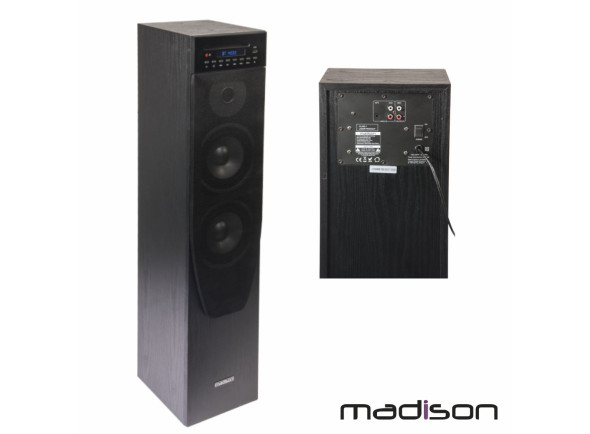 Madison  Coluna Centro Amplificada FM/USB/BT/CD 200W - Columna central amplificada, Potencia: 200W, Control Remoto, Entradas FM/USB/BT/CD, sintonizador FM, Respuesta de frecuencia: 50-20,000Hz, Ecualizador con 3 configuraciones, Dimensiones: 256 x 214 ...