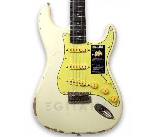 Vintage V6 Thomas Blug Signature Electric Guitar Distressed Vintage White Vintage V6 Thomas Blug Signature Electric Guitar Distressed Vintage White